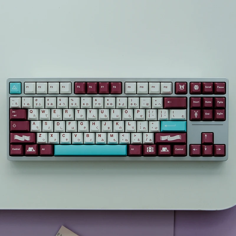 Chaves Gmk Yuru Keycaps Cereja Perfil Pbt Tintura Sublimação Teclado Mecânico para mx Switch com 1.75u 2u Shift 150 - Imagem 3