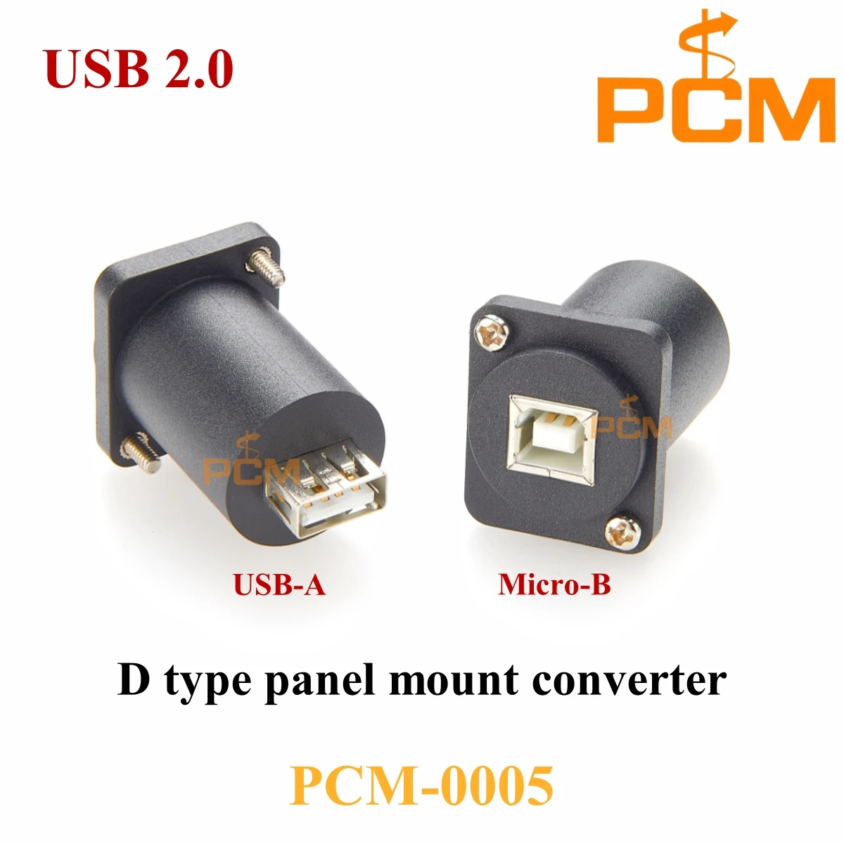 1개 D타입 USB 2.0 B-USB 2.0 A 모듈형 암 소켓 섀시 컨버터 어댑터 패널 마운트 잭 커넥터 무용접 네우트릭