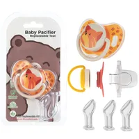 Miyocar Lovely Cat Baby Pacifiers Bring Replacement Nipple Includes 3 Different Size Silicone Teat for Boy and Girl 1