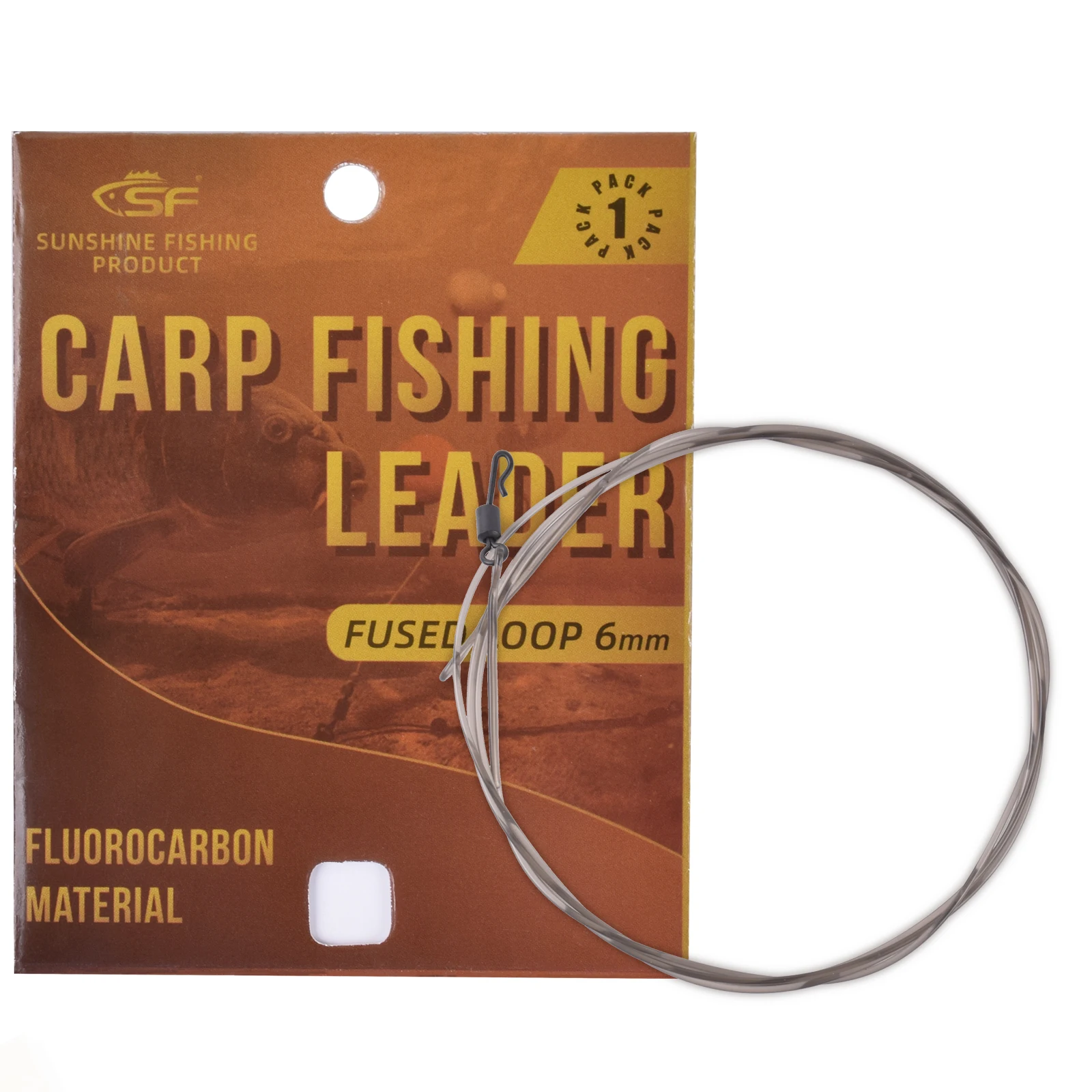 SFCarpFishingLeaderLine1M30LBFluorocarbonCovertFusedLoop
