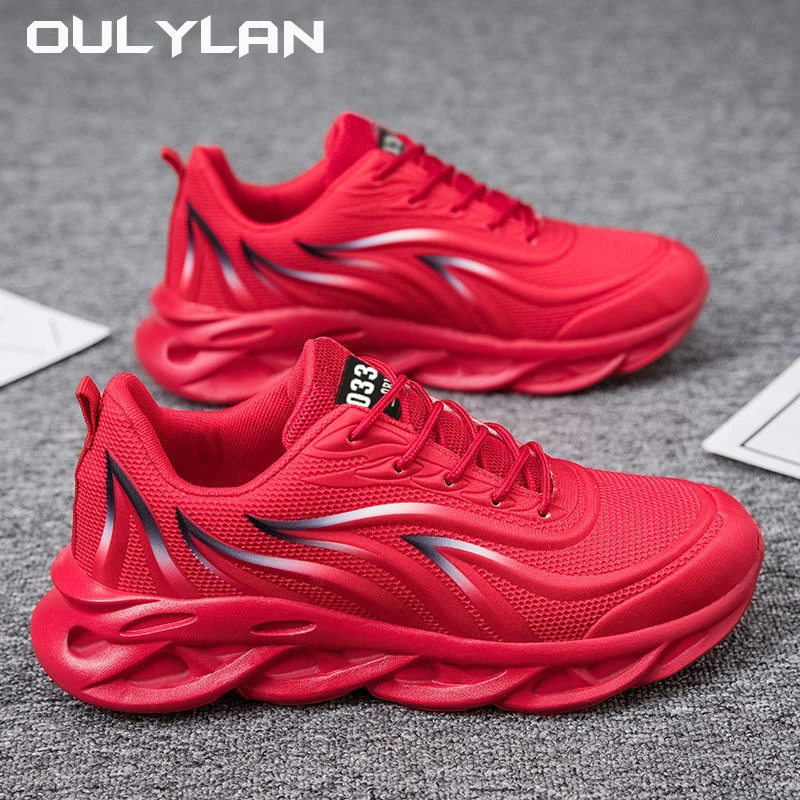 

OULYLAN Trainers Lightweight Shoes Fashion Outdoor Athletic Sports Running Shoes Flame Printed Sneakers Men Cushioning Jogging