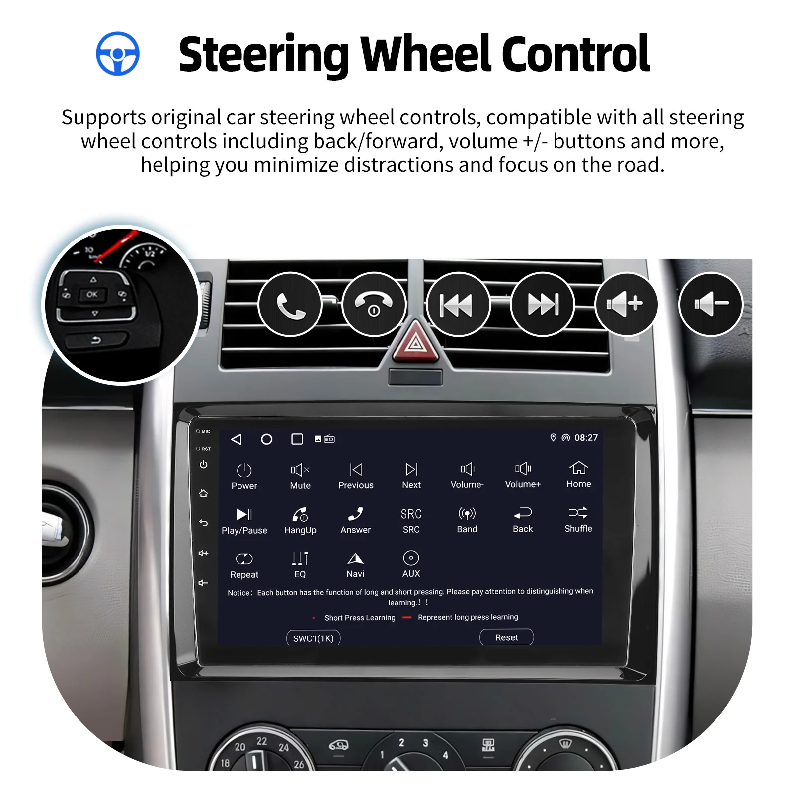 ESSGOO 9'' Android 15 4+64G für Mercedes Benz W169 W245 B200 W906 Sprinter W639 Vito CarPlay Autoradio GPS NAVI BT Wifi RDS FM SW – Detail 15