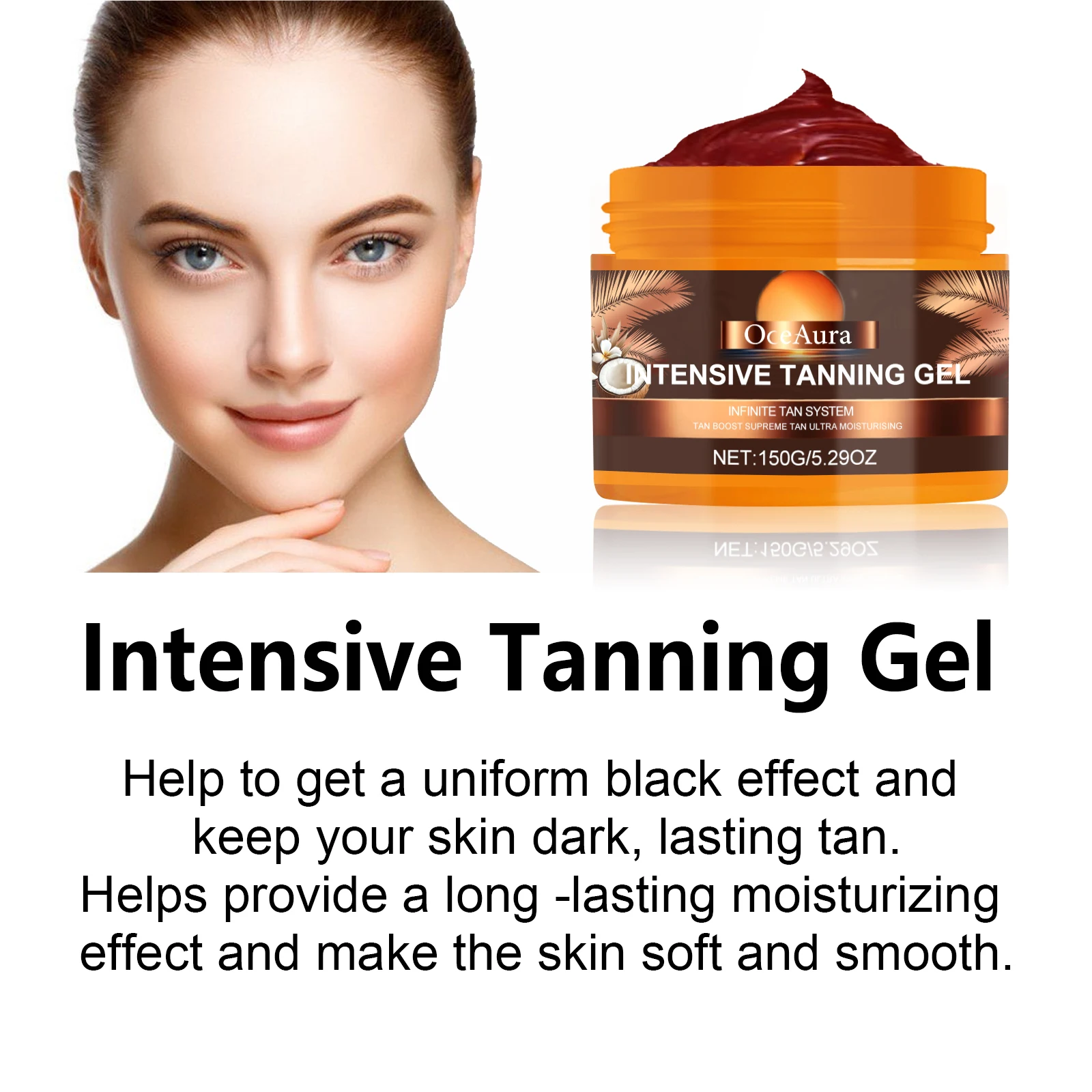 Gel abbronzante intensivo Nutrire la pelle Idrata Riparatore Bronzante senza sole Booster Abbronzante Lettino estivo Crema acceleratore abbronzante per spiaggia 5