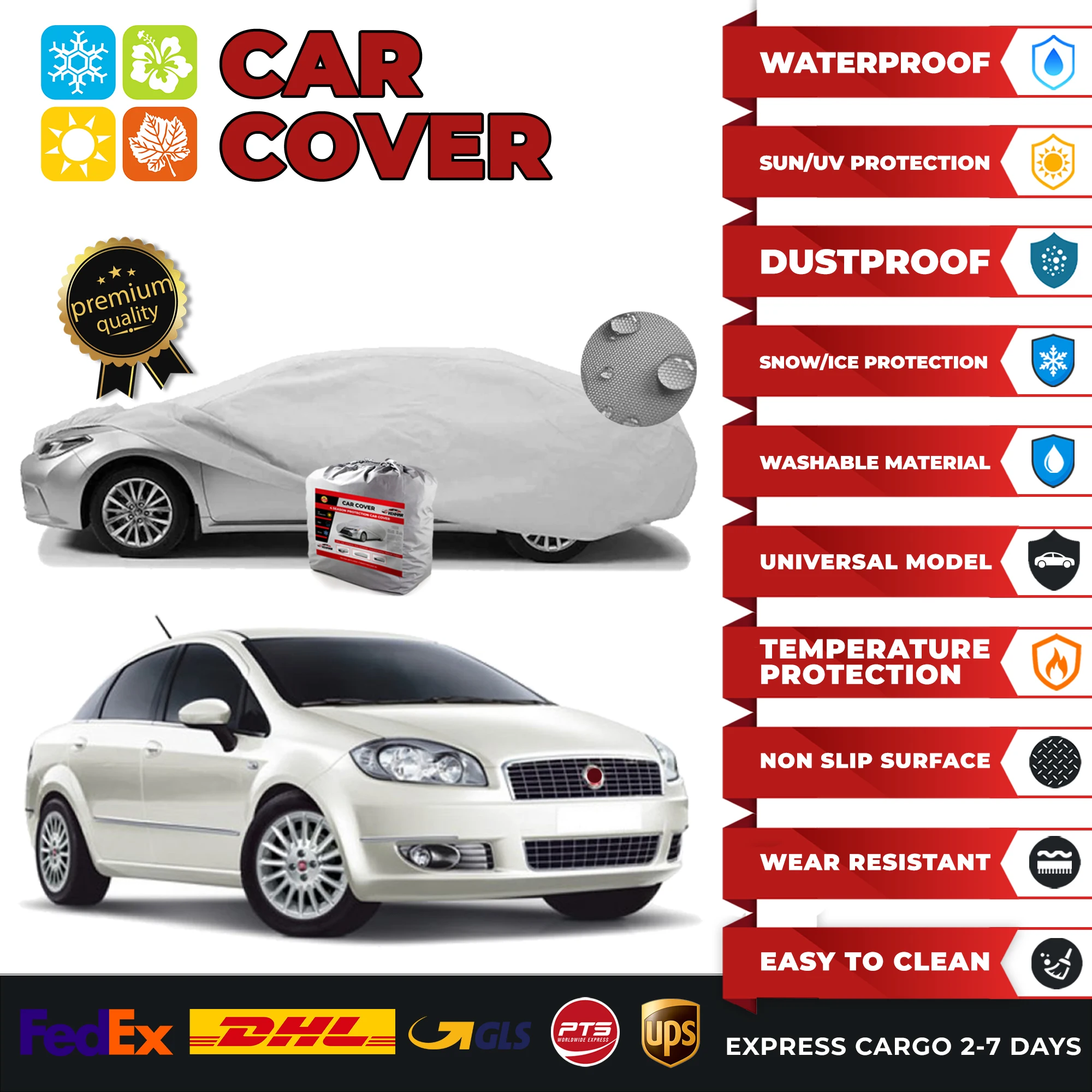 

Автомобильный чехол для Fiat Linea 2012, универсальный автомобильный чехол для дома и улицы, полноразмерный автомобильный чехол с защитой от УФ-лучей и пыли