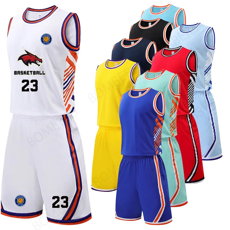 

Adult Kid New Season Breathable Youth Uniforms Set Basketball Basketball Sports Jersey shorts shooting sleeveless clothing