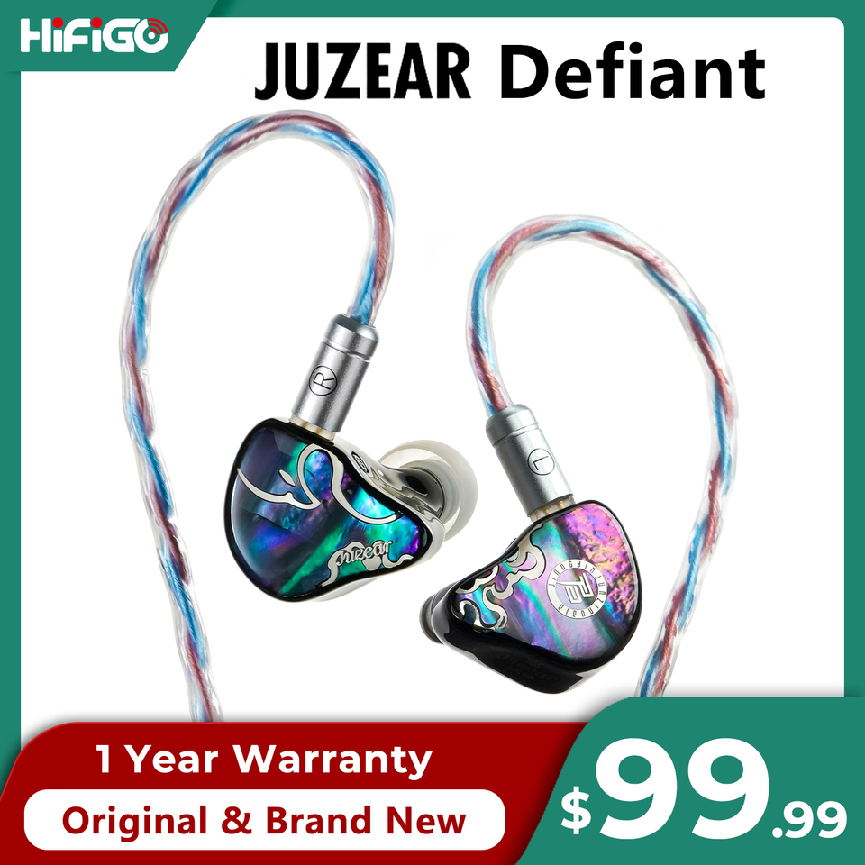 JUZEAR x Z Reviews Defiant 1DD+3BA Hybrid In-ear Earphones 3-Way Crossover HiFi Headset with 3.5+4.4mm Replaceable Plugs Cable
