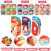 Mask Cloth Book Baby Toy, Animal Fruit Character Role-Playing, Pretend Play Cognitive Learning Toy, Birthday Christmas Gift 2