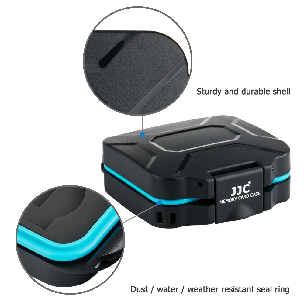 JJC 8 Slots SD Micro SD TF Memory Card Case Water-Resistant Anti-Shock SD MSD TF Micro SDXC Card Holder Storage Organizer