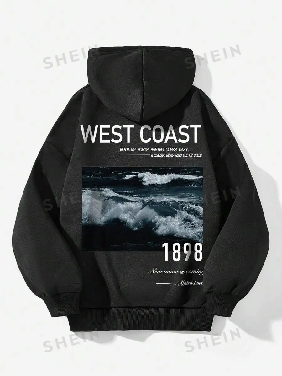 Trendy Soft Men's Hoodie with West Coast Print
