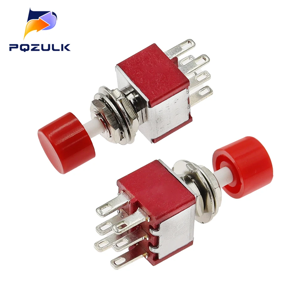 Interruttore Momentaneo AC Interruttore A Pulsante Momentaneo Rosso - 6 Pin DPDT ON/ON, 125V 5A, 250V 2A Pulsante ON/ON Per Elettronica - Foto 10