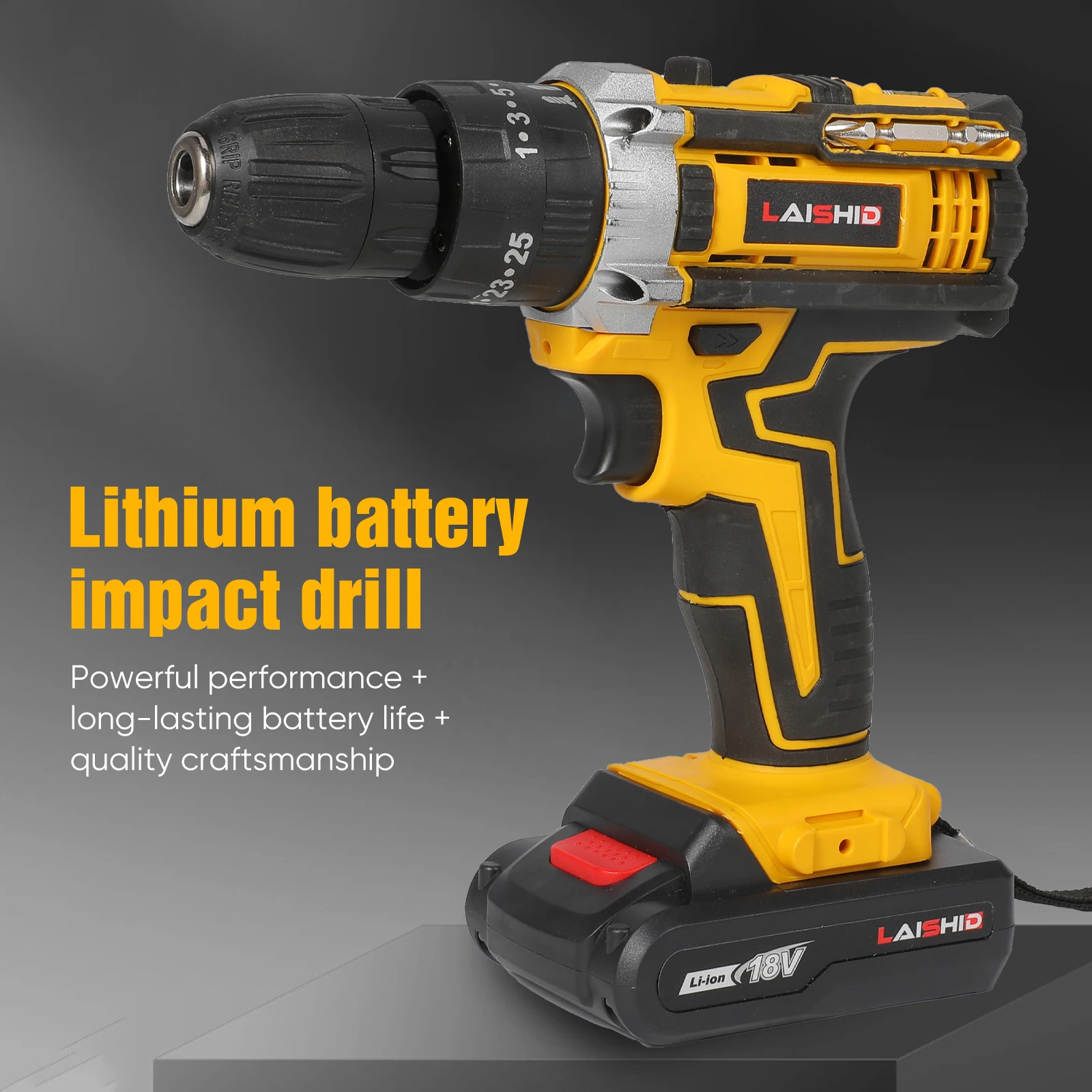 21V Akku-Schlagbohrmaschine Elektroschrauber Elektrischer Bohrhammer Mini Wireless Handbohrmaschine Lithium-Ionen-Akku Elektrowerkzeuge – Detail 8