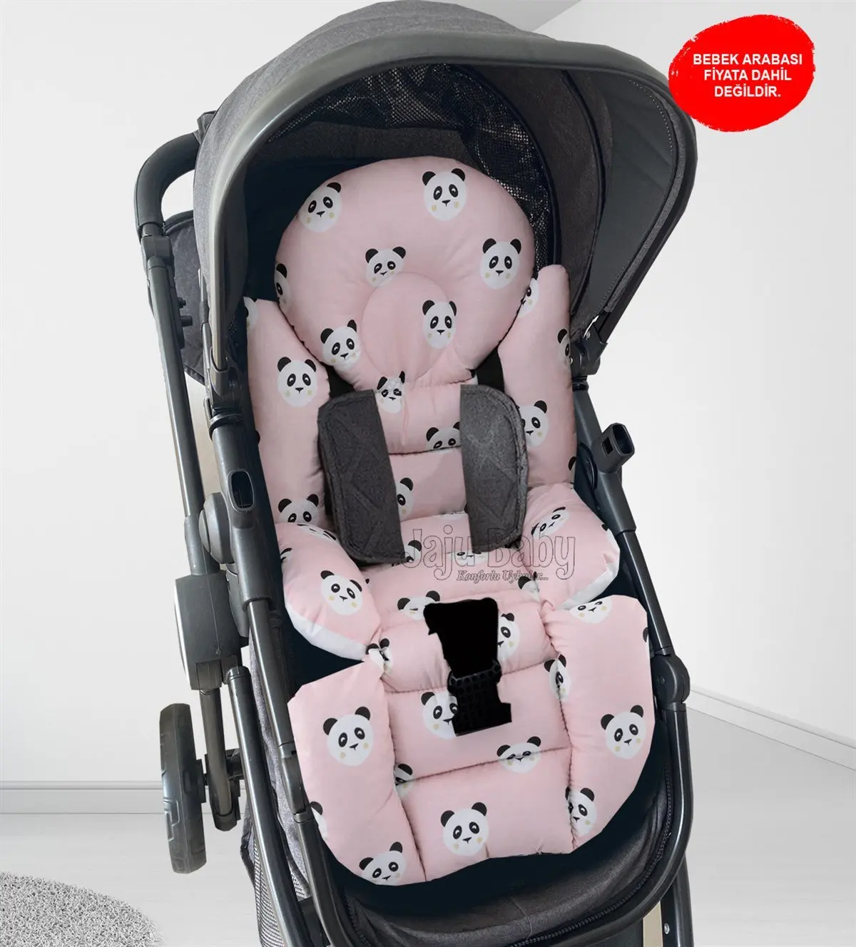 

Handmade Pink Panda Baby Stroller Cushion