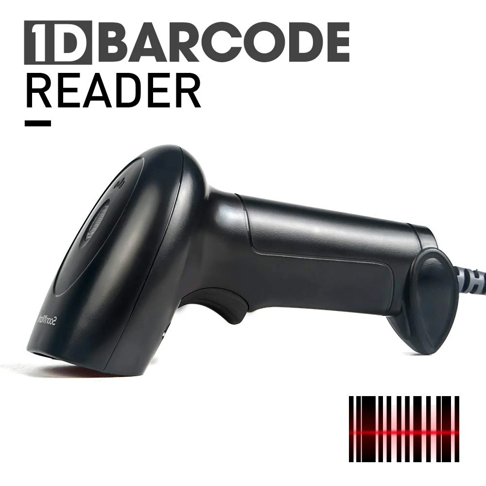 1d Usb Laser Barcode Scanner For Pos, Warehouse, Store, Library, With