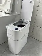 Bathroom Trash Can White 14L Smart Trash Can photo review