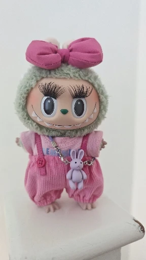 Labubu V1/V2 Doll Clothes: 15/17CM Original Macaron Plush Outfit & Hair Accessories photo review
