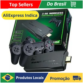 Pronta entrega no Brasil Video Game ANATEL Stick Box 4k 20.000 games + 02 Controles Sem Fio + Jogos Retro 20.000 jogos