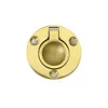 Marine 316 Stainless Steel Brass Plating Hatch Pull Handle with Mounting Screws Round Square Flush Lift Ring for Boat 3