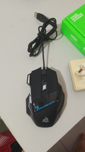 Mouse gamer para jogo computador 3200dpi com LED laser X7 USB Botões Profissional photo review