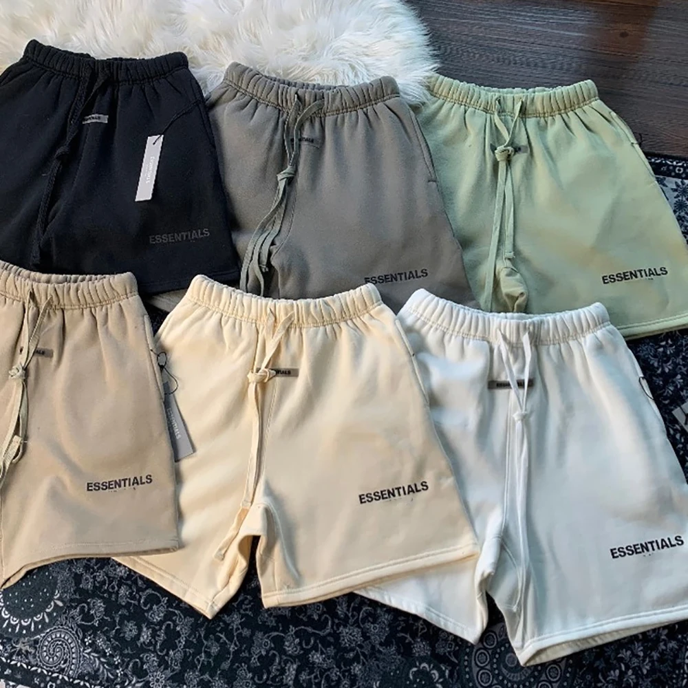 

ESSENTIALS reflective shorts spring and summer five pants high street loose men's and women's models cotton casual shorts