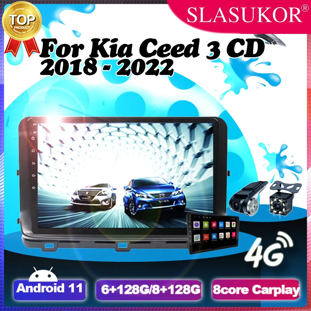 

10 Inch Android 11 Multimedia Player For Kia Ceed 3 CD 2018- 2022 Fan Carplay Cable Radio GPS Keine Android auto 2din GPS WIFI