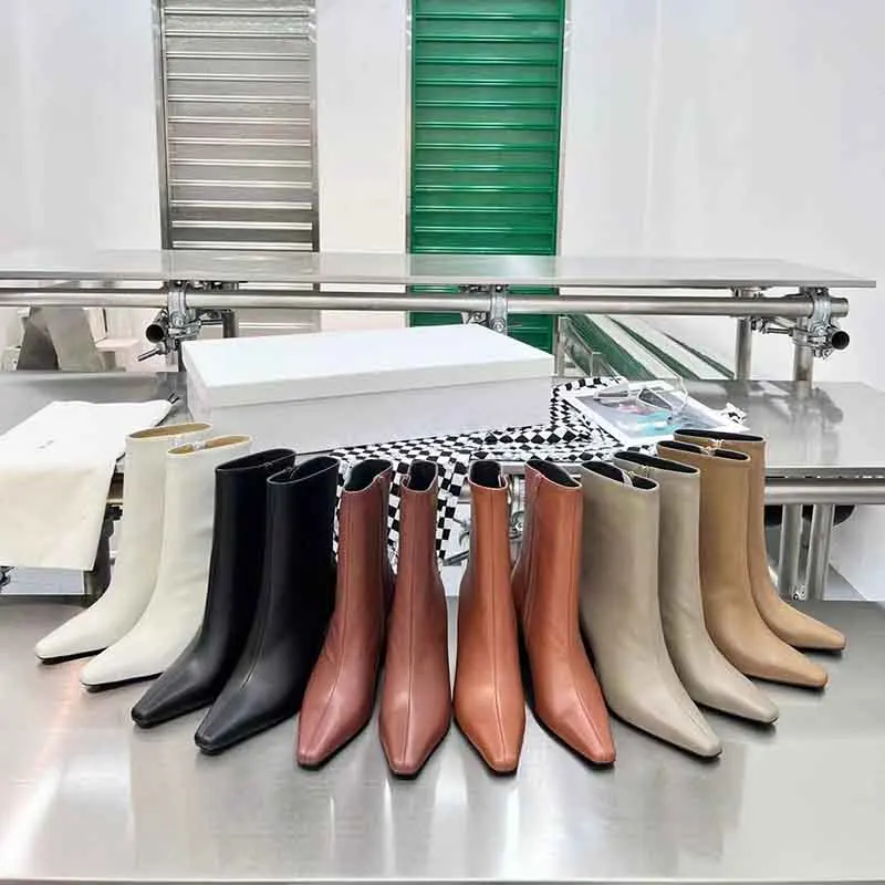 

Catwalk Square Toe Chunky Heel Ankle Boots Shaped Low Heel Side Zip Booties Women Shoes Zapato de Tacón Sapatos Femininos
