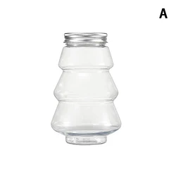 Festive 500ML Christmas Tree & Snowman Sweet Jar - Holiday Candy & Cookie Storage Container - Other (A)