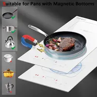 Индукционная варочная панель Cooksir, 2 конфорки с вилкой, встроенная, 3500 Вт, гибкая зона, управление направляющими, 9 уровней мощности, предохранительный замок — изображение 6