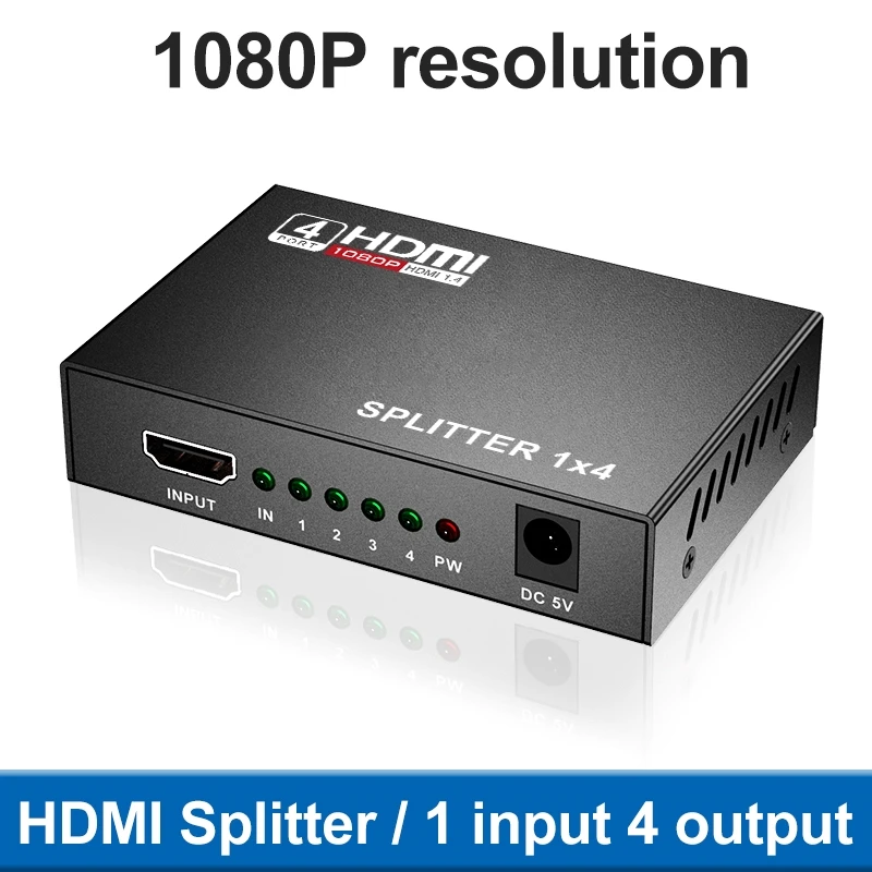 

Portable 1080P HDMI Android Box computer Projector monitor Splitter 1 Divide HDMI 1 in 4 out Crossover HD Video HDMI Splitter