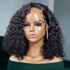 13x4 Short Curly Human Hair Bob Wigs Deep Water Wave Lace Front Human Hair Wigs 4x4 Brazilian Remy Wig 100% Human Hair 14 Inch