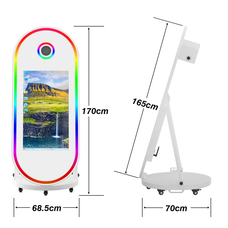 Magic Mirror Photo Booth Instant Print 32 Inch Touch Screen Magic Mirror Photo Booth Selfie LED Light Photo Booth Event for Wedd A584d68881cdb48beae55deacba571e0ah