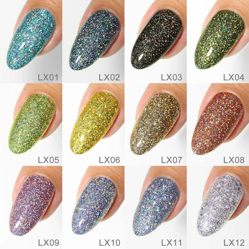 YOKEFELLOW-10ml 그레이 블루 리플렉티브 젤 네일 폴리시 베이스 탑 코트, UV LED 젤 네일 아트 바니시 매니큐어 네일 젤  병-Freehip.co.kr