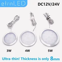 etrnLED Ceiling Spot Indoor Led Lamp 12V 24V Thin Round Surface Mounted Light RGB Showcase Display Cabinet RV Camper Van 3W 5W 1