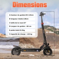 Trottinette Électrique 800W Pliable 10 Pouces Tout-Terrain, 25-35km/h, Batterie 48V, Suspension Double, Écran LED, Charge 120kg 8