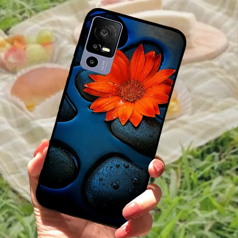 Sleek Black Shockproof Soft TPU Phone Case - Elegant Fashionable Protection