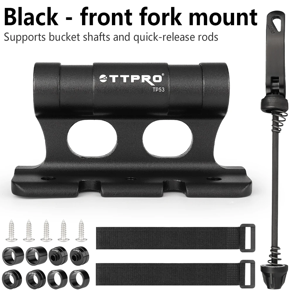 מתקן גג מתכוונן TTPRO למזלג אופניים עם שחרור מהיר דרך ציר אוניברסלי לתא המטען של אופני הרים ואופני כביש