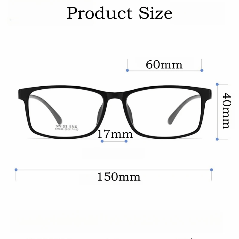 Eyeglasses Frames Eyeglass Frames Square Eyeglasses Optical Glasses Fashionable Ultra Light Flexible TR90 Eyewear Women Comfortable Big Size Square Optical Prescription Glasses Frame Men