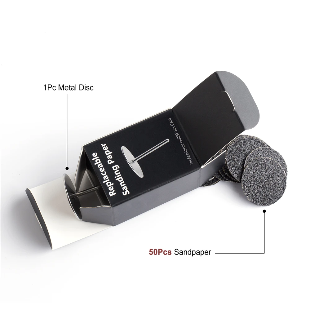 50-Piece Sandpaper Disc Set for Pedicure and Exfoliation