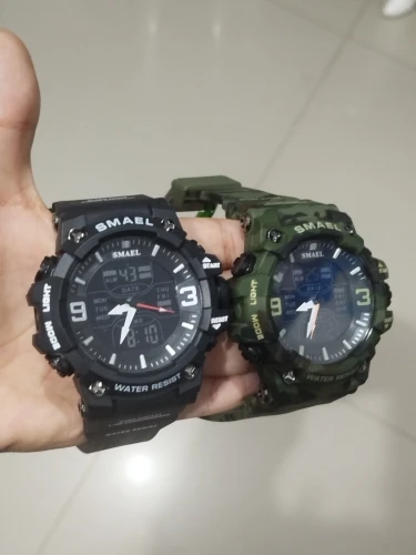 Relógios militares masculinos, relógio esportivo à prova d'água, despertador, tempo duplo, relógios de pulso digitais 8049b, relógios militares photo review