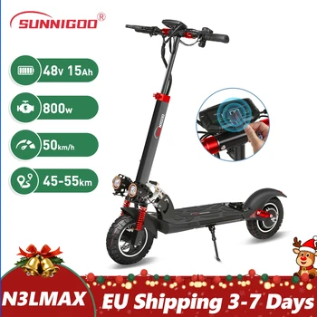 Monopattino Elettrico con Sedile, 800W, Velocità Massima 45-50km/h, Autonomia 55km, Pneumatici Fuoristrada da 10 Pollici, Doppio Ammortizzatore, Pieghevole