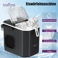 Machine à glaçons LOEFME 1,2 L, 12 kg/24 h, pour la maison, 9 glaçons en 6 min, avec pelle professionnelle 1