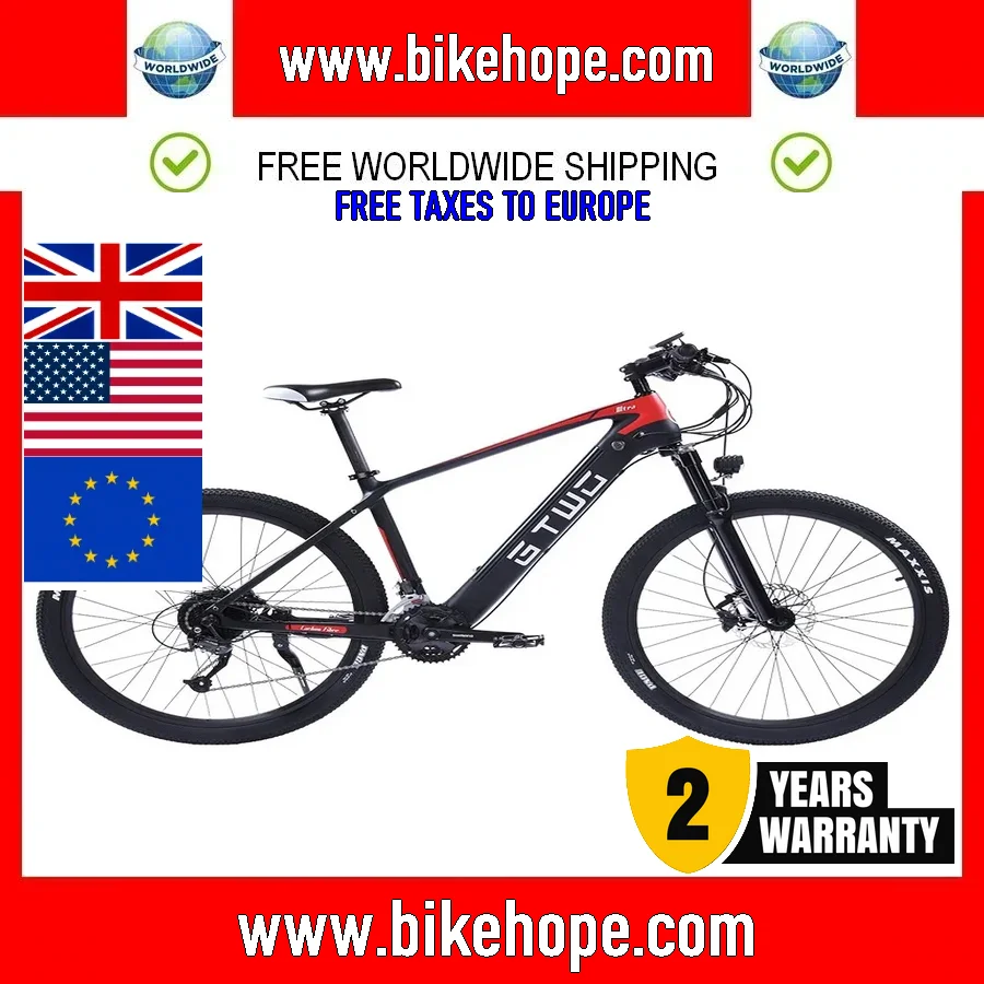 2024 GTWO EU stock G1 27.5 Inch Electric Carbon Fiber Mountain Bike 48V9.6Ah Lithium Battery 500W 27S Shifter Hydraulic Brake 24v 4 4 6 6 8 8 10 4ah lithium batterij koolstofvezel scooter elektrische scooter accu carbon fiber batterij