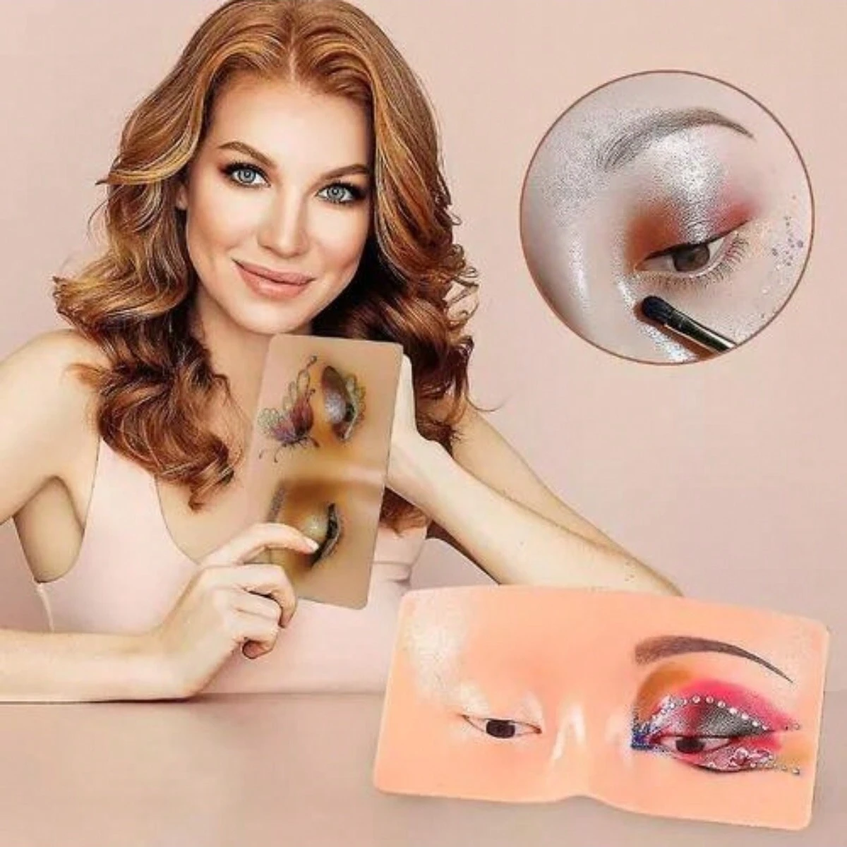 Tablero De Práctica De Silicona, Modelo De Cara, Maquillaje A036