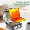 Electric Panini Press Sandwich Maker, 1500W Indoor Grill with Non-Stick Coated Plates, Temperature Control & Removable Drip Tray 3