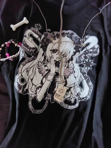 Loose Black T-Shirt - Animecore Aesthetic photo review