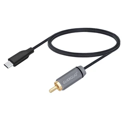 Premium USB - C to RCA Audio Extension Cable for Enhanced Sound Quality (Grey - Black)