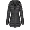Winter Thicken Warm Women Parkas Solid Color Zippers Coats Long Sleeve Padded Puff Jacket Mid-Length Slim Female Hoodie Parkas 2
