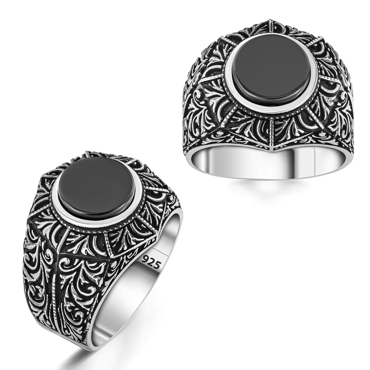 

Мужское кольцо из серебра 925 пробы, с ониксом