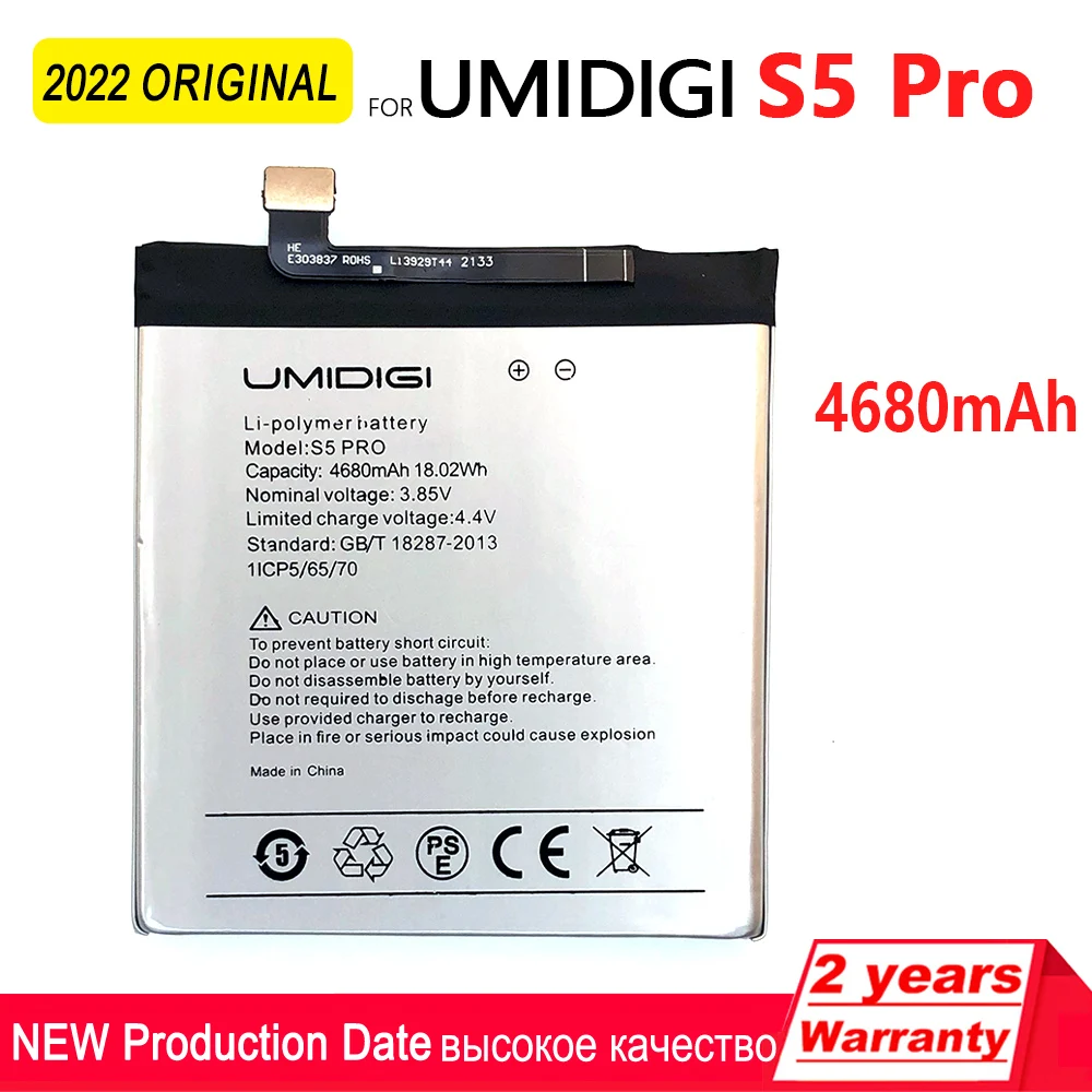 100% Оригинальный аккумулятор 4680 мАч для UMI Umidigi S5 Pro, Новые запасные части, аксессуары для телефона, аккумулятор + номер отслеживания