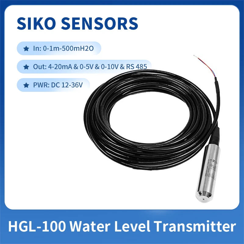 Rs485 4-20ma Output Submersible Water Level Sensor For Well Depth ...