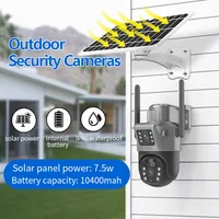 Caméra de surveillance extérieure solaire PTZ IP 4G, dispositif de sécurité sans fil, avec panneau solaire et audio PIR, 4MP, Wi-Fi 6